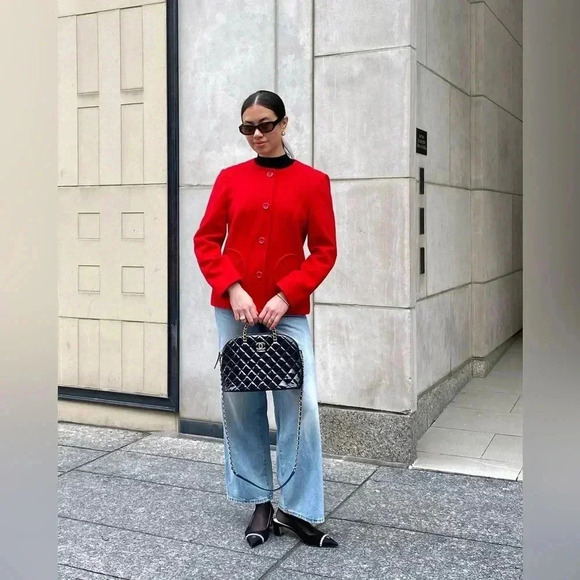 Gianfranco Ferre Vintage Raw Silk Gold Button Oversized Power Blazer Sz:38/US8 - Picture 10 of 15